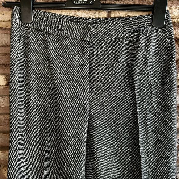 Akris Punto Marla Black Diagonal Tweed Wool Silk Pants Size 6 NWT - Picture 9 of 11